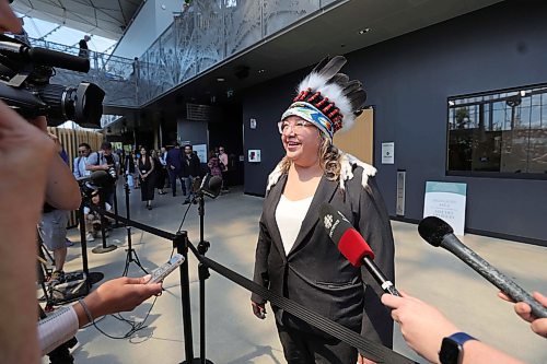 RUTH BONNEVILLE / WINNIPEG FREE PRESS

Local -  Leaf Premiers and Indigenous leaders meeting 

Photo of Indigenous leader, Cindy Woodhouse, Regional Chief of the Assembly of First Nations in Manitoba  arriving at the Leaf and scrumming with the media before heading into a meeting with Premiers and Indigenous leaders at The Leaf at Assiniboine Park Monday,.

Story:  Premier is hosting premiers and Indigenous leaders for a meeting at The Leaf at Assiniboine Park Monday.This is of several meetings being held over a three-day conference in Winnipeg.


July 10th,  2023
