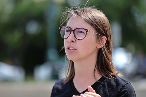 RUTH BONNEVILLE / WINNIPEG FREE PRESS

local - climate change

Bethany Daman with Consider Climate launches its Manitoba campaign  to encourage leaders of Manitoba&#x2019;s provincial parties to incorporate climate action into platform commitments with supporters in front of the Legislative Building Wednesday. 

See story by Julia-Simone Rutgers 

July 12th,  2023
