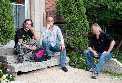 JESSICA LEE / WINNIPEG FREE PRESS

Winnipeg band Nuthin' Pritty members Terry Smith, Rodney James Machovec and Keith Dzedzora pose for a photo in Corydon July 12, 2023.

Reporter: Alan Small