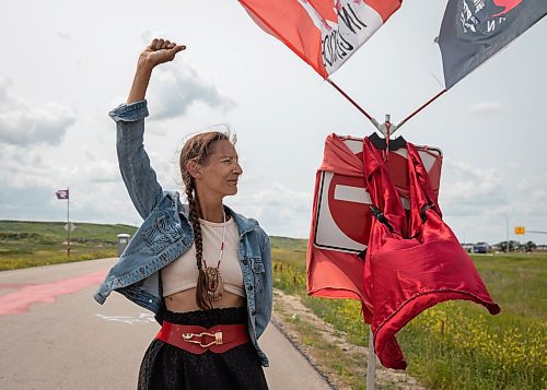 JESSICA LEE / WINNIPEG FREE PRESS

Diane Bousquet poses for a photo at the Brady Landfill blockade July 13, 2023. 

Reporter: Tyler Searle /Chris Kitching