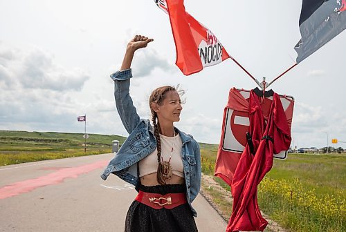 JESSICA LEE / WINNIPEG FREE PRESS

Diane Bousquet poses for a photo at the Brady Landfill blockade July 13, 2023. 

Reporter: Tyler Searle /Chris Kitching
