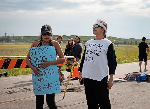 JESSICA LEE / WINNIPEG FREE PRESS

Dale Myran (in white), uncle of Marcedes Myran, and Jade Little are photographed at the Brady Landfill July 14, 2023.

Reporter: Chris Kitching