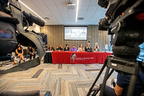 MIKAELA MACKENZIE / WINNIPEG FREE PRESS

AMC grand chief Cathy Merrick speaks at a press conference (held in response to the Stefanson government&#x573; refusal to search the landfills) on Monday, July 17, 2023. For Chris Kitching story.
Winnipeg Free Press 2023.