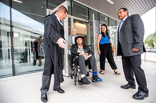 MIKAELA MACKENZIE / WINNIPEG FREE PRESS

Allan Woodhouse and Brian Anderson exit the Law Courts as innocent men (after being wrongfully convicted  of murder decades ago) on Tuesday, July 18, 2023. For Katrina Clarke story.
Winnipeg Free Press 2023.