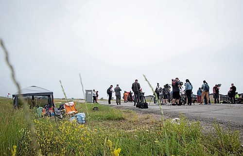 JESSICA LEE / WINNIPEG FREE PRESS

Except for media gathered for a press conference, the road to Brady Landfill is completely clear July 18, 2023 after the removal of the blockade earlier that morning. Supplies have been moved to the side of the road.

Reporter: Chris Kitching