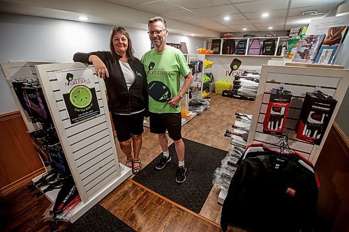 JOHN WOODS / WINNIPEG FREE PRESS
Gloria and Don Kropla, owners of The Prairie Pickleball Shop, show off theirs goods in their shop Tuesday, July 18, 2023. 

Reporter: Sanderson