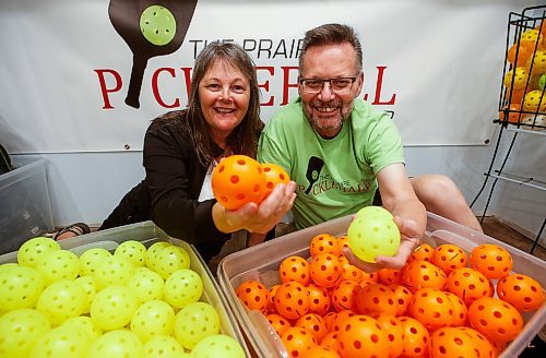 JOHN WOODS / WINNIPEG FREE PRESS
Gloria and Don Kropla, owners of The Prairie Pickleball Shop, show off theirs goods in their shop Tuesday, July 18, 2023. 

Reporter: Sanderson