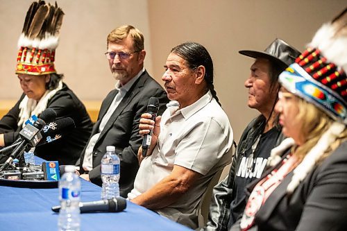 MIKAELA MACKENZIE / WINNIPEG FREE PRESS

Brian Anderson speaks at a press conference at the Canadian Museum for Human Rights on Wednesday, July 19, 2023. For Tyler story.
Winnipeg Free Press 2023.