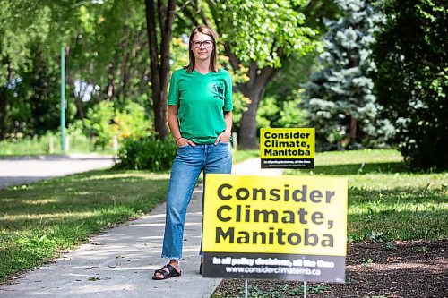 MIKAELA MACKENZIE / WINNIPEG FREE PRESS

Bethany Daman, who works on climate advocacy in Manitoba and has seen the impacts of extreme heat in her neighbourhood, outside of her home in Winnipeg on Thursday, July 20, 2023. For JS Rutgers story.
Winnipeg Free Press 2023