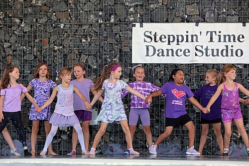 20072023
Steppin&#x2019; Time Dance Studio held a dance recital at the Riverbank Discovery Centre Fusion Credit Union Stage on Thursday as the culmination of the studio&#x2019;s four day summer dance camp. Family and friends lined the sitting area in front of the stage as young dancers performed for the crowd. (Tim Smith/The Brandon Sun)