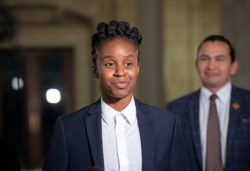 JESSICA LEE / WINNIPEG FREE PRESS

Union Station MLA Uzoma Asagwara speaks to media during a scrum May 31, 2023 at the Legislature Building.

Reporter: Carol Sanders