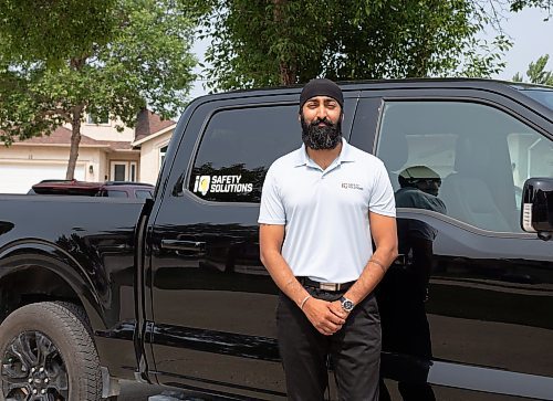 Mike Thiessen / Winnipeg Free Press 
Iqbal Brar used Futurpreneur&#x2019;s side hustle program to turn IQ Safety Solutions, which provides health and safety consulting, from his side hustle to a full-time job. For Gabrielle Pich&#xe9;. 230721 &#x2013; Friday, July 21, 2023