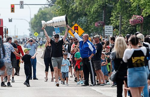 JOHN WOODS / WINNIPEG FREE PRESS
Brett Howden of the Stanley Cup winning Vegas Golden Knights brings the cup back to his home community of Oakbank, Sunday, July 23, 2023. 

Reporter: ?
