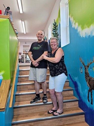 Daryl and Belinda Critchlow, the owners of Hid'n Hollow toy store in Neepawa, say they're thrilled with Martin and Peters' designs. (Miranda Leybourne/The Brandon Sun)