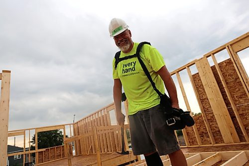 Kevin Hiebert, Construction Manager with Habitat for Humanity, at the Women Build construction site in the 700 Block of Franklin Street in Brandon on Tuesday. (Michele McDougall/The Brandon Sun)