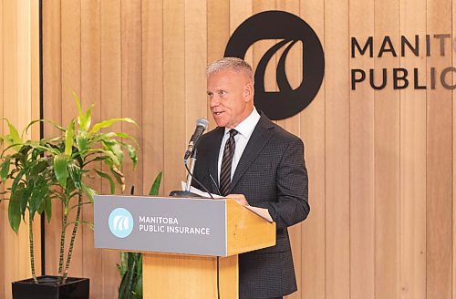 Mike Thiessen / Winnipeg Free Press 
Ward Keith, chair of Manitoba Public Insurance&#x2019;s board of directors, speaking at the MPI press conference. MPI has revealed harsher penalties on the coverage of those found to have caused destruction of any sort while driving under the influence, as part of an effort to crack down on impaired driving. For Erik Pindera and Danielle Da Silva. 230725 &#x2013; Tuesday, July 25, 2023