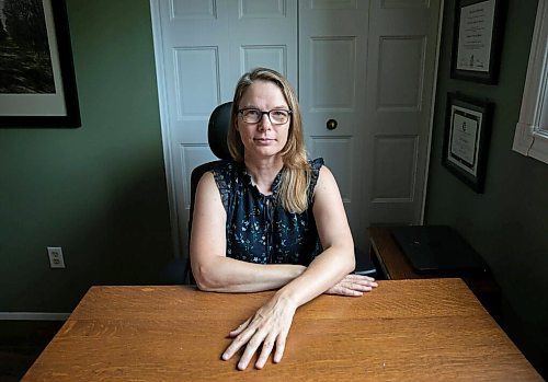 Twila Richards, a private teacher and tutor that works with students with disabilities, in her tutoring room at her home. (Winnipeg Free Press)