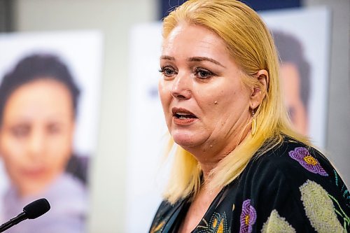  MIKAELA MACKENZIE / WINNIPEG FREE PRESS

The Link: Youth and Family Supports CEO Kerri Irvin-Ross speaks at the announcement of a new social media campaign aimed at youth at risk of gang recruitment on Wednesday, July 26, 2023. For Malak story.
Winnipeg Free Press 2023