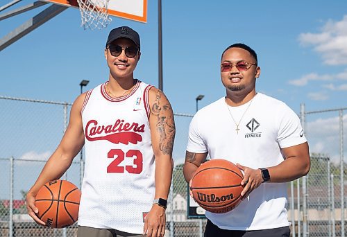 Mike Thiessen / Winnipeg Free Press 
Joseph Ponce-Medrano (left) and Calvin Diaz, local basketball players in the Run It Back Tournament. For Joshua Sam-Frey. 230727 &#x2013; Thursday, July 27, 2023