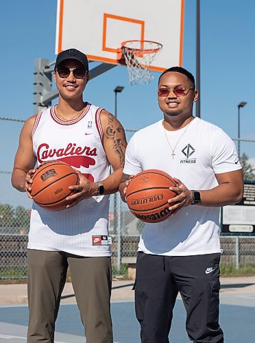 Mike Thiessen / Winnipeg Free Press 
Joseph Ponce-Medrano (left) and Calvin Diaz, local basketball players in the Run It Back Tournament. For Joshua Sam-Frey. 230727 &#x2013; Thursday, July 27, 2023