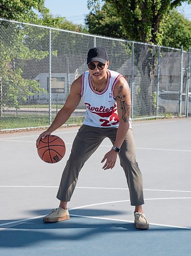 Mike Thiessen / Winnipeg Free Press 
Joseph Ponce-Medrano, local basketball player in the Run It Back Tournament. For Joshua Sam-Frey. 230727 &#x2013; Thursday, July 27, 2023