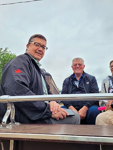 Dauphin-Swan River-Neepawa Conservative MP Dan Mazier (left) and Sen. Donald Plett (right) attended the Threshermen's Reunion & Stampede and were impressed by the work the volunteers put into the event. (Miranda Leybourne/The Brandon Sun)