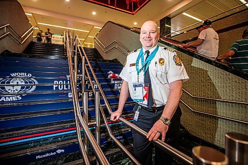 MIKAELA MACKENZIE / WINNIPEG FREE PRESS

Jay Shaw, a firefighter competing in the stairclimbing competition at the WPFG, at the RBC Convention Centre on Friday, July 28, 2023. For Taylor story.
Winnipeg Free Press 2023