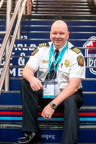 MIKAELA MACKENZIE / WINNIPEG FREE PRESS

Jay Shaw, a firefighter competing in the stairclimbing competition at the WPFG, at the RBC Convention Centre on Friday, July 28, 2023. For Taylor story.
Winnipeg Free Press 2023