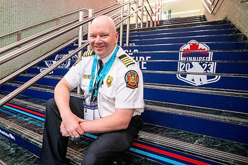 MIKAELA MACKENZIE / WINNIPEG FREE PRESS

Jay Shaw, a firefighter competing in the stairclimbing competition at the WPFG, at the RBC Convention Centre on Friday, July 28, 2023. For Taylor story.
Winnipeg Free Press 2023