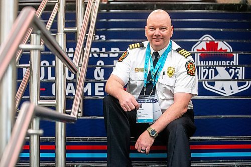 MIKAELA MACKENZIE / WINNIPEG FREE PRESS

Jay Shaw, a firefighter competing in the stairclimbing competition at the WPFG, at the RBC Convention Centre on Friday, July 28, 2023. For Taylor story.
Winnipeg Free Press 2023