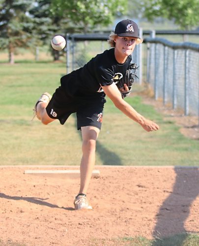Aiden McGorman of Minnedosa throws during a recent 15-and-under Brandon Marlins practice at Simplot Millennium Park. The 14-year-old utility player is the only youngster in his minor season to make Manitoba's 15U's team. (Perry Bergson/The Brandon Sun)
Aug. 1, 2023