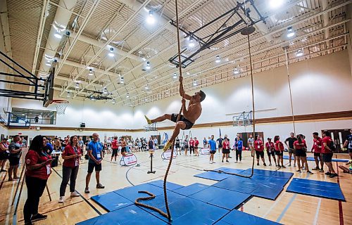JOHN WOODS / WINNIPEG FREE PRESS
Carlos Alberto Gonzalez Ibanez for Madrid competes in the World Police and Fire Games Toughest Competitor Alive completion at the University of Manitoba in Winnipeg, Sunday, July 30, 2023. 

Reporter: standup
