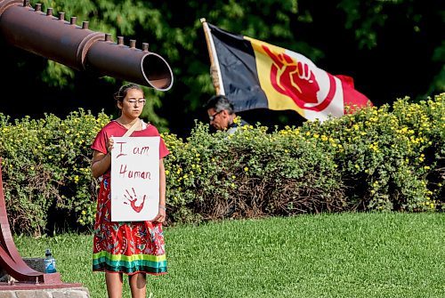 JOHN WOODS / WINNIPEG FREE PRESS
People attend a Search The Landfill rally at the Forks in Winnipeg, Sunday, July 30, 2023. 

Reporter: kitching