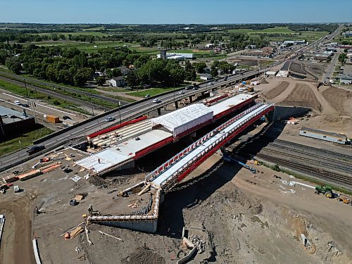 31072023
Work on replacing the Daly Overpass in Brandon continues on Monday. The project began in 2022 and is expected to be completed in 2024.   (Tim Smith/The Brandon Sun)