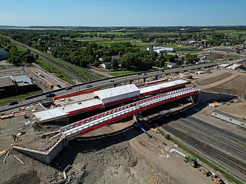 31072023
Work on replacing the Daly Overpass in Brandon continues on Monday. The project began in 2022 and is expected to be completed in 2024.   (Tim Smith/The Brandon Sun)