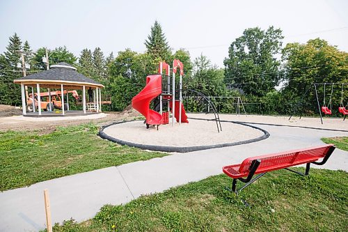 MIKE DEAL / WINNIPEG FREE PRESS
Construction of Elizabeth Dueck Park is close to completion with a grand opening towards the end of August in Arborg, MB.
230731 - Monday, July 31, 2023.