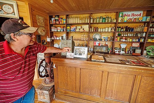 MIKE DEAL / WINNIPEG FREE PRESS
Longtime volunteer, Joe Stoyanowski in the General Store which he designed based on elements from former general stores in the area in the Arborg &amp; District Multicultural Heritage Village in Arborg, MB.
230731 - Monday, July 31, 2023.