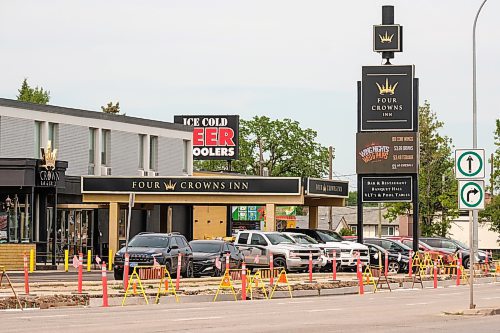 MIKE DEAL / WINNIPEG FREE PRESS
Four Crowns Hotel and Restaurant at 1030 McPhillips Street. The owner says he&#x2019;s seen about a 70 per cent drop in business since road construction started just outside his restaurant. He feels this is a necessary evil, however, as he&#x2019;s glad to see the improvement in infrastructure. The project makes it difficult to reach his parking lot and causes lineups on the way there, he said. This is one of many summer construction projects going on now, as the city devoted $159 million to road repair in this year&#x2019;s budget. Coun. Janice Lukes, chair of public works, said she feels the pain of businesses but it is great news to be able to devote so much cash to renewing infrastructure.
See Joyanne story
230801 - Tuesday, August 01, 2023.