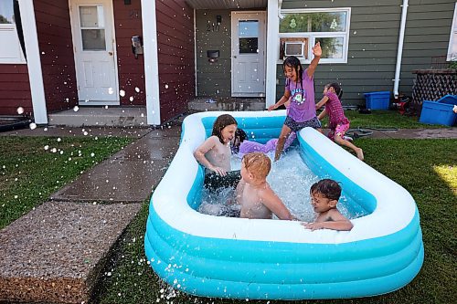 02082023
Kids keep cool while playing in an inflatable pool in Brandon&#x2019;s east end on a scorching hot Wednesday.  (Tim Smith/The Brandon Sun)