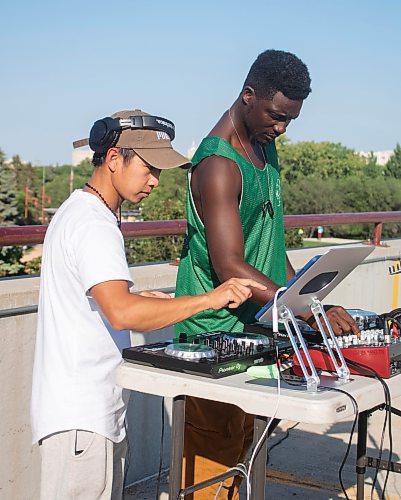 Mike Thiessen / Winnipeg Free Press 
Hip-hop dancers Eugene &#x201c;Genie&#x201d; Bafoe (right) and Marvin Joseph &#x201c;bboy majo&#x201d; Barawid are hosting weekly free outdoor dance sessions at the Forks to promote the street dancing community. For Eva Wasney. 230802 &#x2013; Wednesday, August 2, 2023