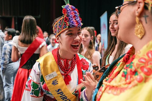 RUTH BONNEVILLE / WINNIPEG FREE PRESS

LOCAL STDUP - Folklorama

Isabel Tkach,  Youth Ambassador for the Spirit of the Ukraine Pavilion, laughs with other ambassadors after event Thursday.  

Folklorama Pavilion Ambassadors share some laughs at kickoff held in combination with a Canadian citizenship ceremony at CCFM  Thursday. 


August 3rd,   2023

