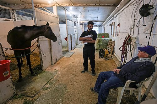 RUTH BONNEVILLE / WINNIPEG FREE PRESS
49.8 Feature - Downs Horse Trainer (80yrs)
Doug Mustard works as a horse trainer at the Assiniboine Downs. He's 80-years old! His family has been in the business since the track opened in 1958. His job is very physical which he says keeps him young. Despite the fact that he walks with a limp and needs a knee operation, he continues to work full-time with his wife Judy training race horses because he loves it!
Spent the day with Doug and his wife Judy at the track. Photos of him breaking in a newly acquired horse in the early morning hours on the horse walker, cleaning stalls, feeding, grooming etc.
See Ben's feature story on the long life of a horse trainer.
August 1st, 2023