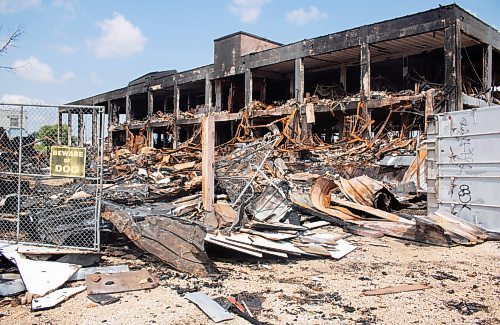 Mike Thiessen / Winnipeg Free Press 
The rubble left behind following large fires, such as the city&#x2019;s most recent at Anco Lumber on Logan Avenue, has left many Winnipeg residents who live near the sites of the blazes concerned about public safety and frustrated about the giant and long-lasting eyesores they create. For Joyanne Pursaga. 230808 &#x2013; Tuesday, August 8, 2023