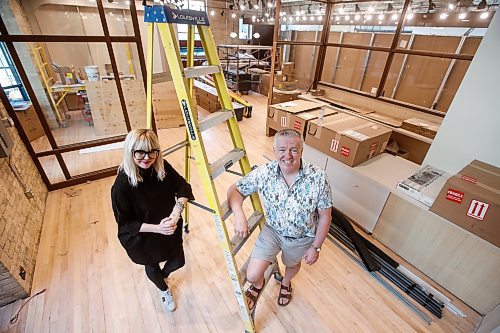 JOHN WOODS / WINNIPEG FREE PRESS
Brad Hewlett, owner of The Forks Trading Company and Megan Basaraba, general manager and buyer, are photographed in their expanded store at the Forks in Winnipeg, Tuesday, August 8, 2023. The company is expanding and opening a makers market. There will be spaces for rotating small businesses, and a new room for events and galleries.

Reporter: Gabby