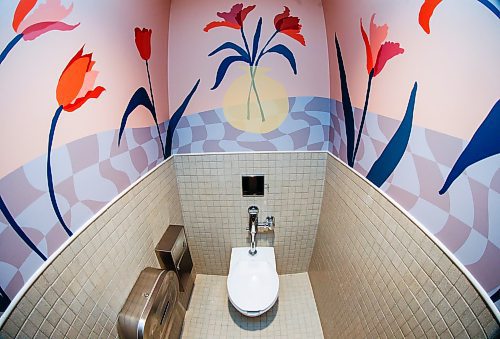 JOHN WOODS / WINNIPEG FREE PRESS
A new washroom at the Forks in Winnipeg, Tuesday, August 8, 2023. The artwork has been done by local artists.

Reporter: Graham