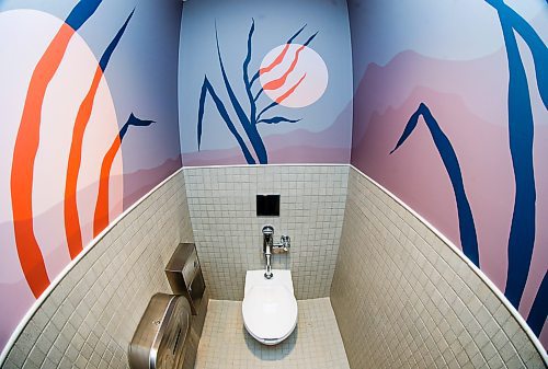 JOHN WOODS / WINNIPEG FREE PRESS
A new washroom at the Forks in Winnipeg, Tuesday, August 8, 2023. The artwork has been done by local artists.

Reporter: Graham