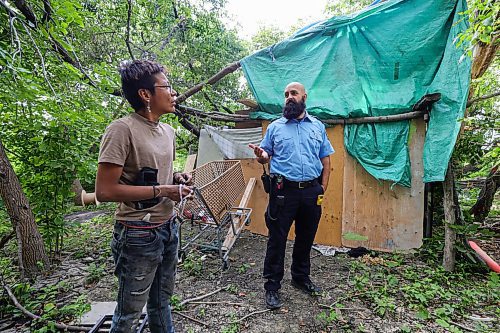 RUTH BONNEVILLE / WINNIPEG FREE PRESS

Local - fire safety at encampments

Visiting a homeless camp with Steven Antle, a WFPS encampment outreach worker, at Fort Douglas Park on Waterfront Drive. 

Photos of Antle spending time walking through the encampment with Kat (Kathy) Smith-Sutherland, who lives in the camp, letting her know  about fire safety measures and how to ensure anyone isn't entrapped by an uncontrolled fire.  

See Erik's story.

August 9th,  2023

