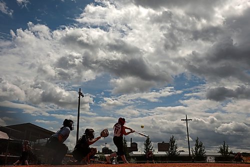 09082023
The Westman Magic and the Cloverdale Fury play a match under clouds at the U15 Girl's Canadian Fast Pitch Championships at the Ashley Neufeld Softball Complex on Wednesday.
(Tim Smith/The Brandon Sun)