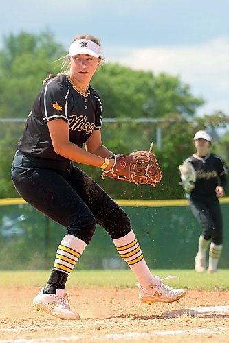 09082023
Macey McIvor #16 of the Westman Magic makes a throw from first base during a match against the Cloverdale Fury at the U15 Girl's Canadian Fast Pitch Championships at the Ashley Neufeld Softball Complex on Wednesday.
(Tim Smith/The Brandon Sun)