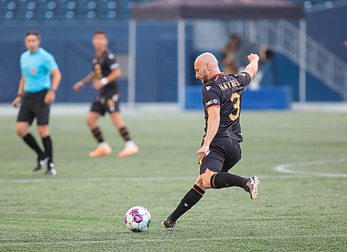 Mike Thiessen / Winnipeg Free Press 
Valour FC defender Markus Haynes during the team&#x2019;s match against Cavalry FC on Friday. For Joshua Sam-Frey. 230811 &#x2013; Friday, August 11, 2023